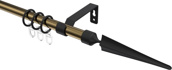 Gardinenstange Metall 16 mm Ø OLYMP - Lorenzo Messing Antik / Schwarz 100 cm