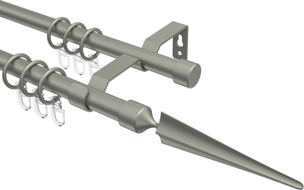 Gardinenstange Metall 16 mm Ø 2-läufig OLYMP - Lorenzo Chrom matt 100 cm