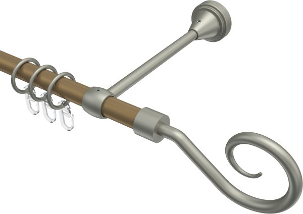 Gardinenstange Metall 16 mm Ø PRIMUS - Allegra Gold matt / Chrom matt 100 cm