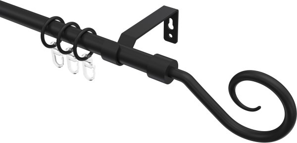 Gardinenstange Metall 16 mm Ø OLYMP - Allegra Schwarz 100 cm