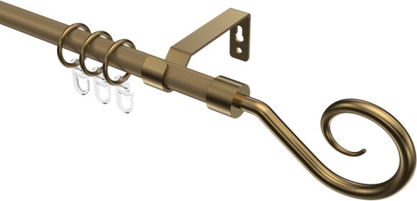 Gardinenstange Metall 16 mm Ø OLYMP - Allegra Gold matt / Messing Antik 100 cm