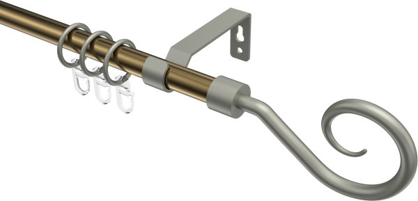 Gardinenstange Metall 16 mm Ø OLYMP - Allegra Messing Antik / Chrom matt 100 cm