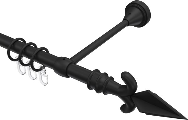 Gardinenstange Metall 16 mm Ø PRIMUS - Matteo Schwarz 100 cm