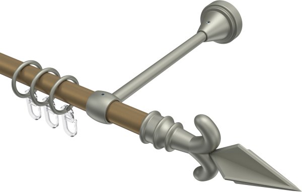 Gardinenstange Metall 16 mm Ø PRIMUS - Matteo Gold matt / Chrom matt 100 cm