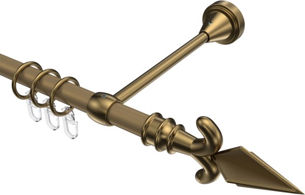 Gardinenstange Metall 16 mm Ø PRIMUS - Matteo Gold matt / Messing Antik 100 cm