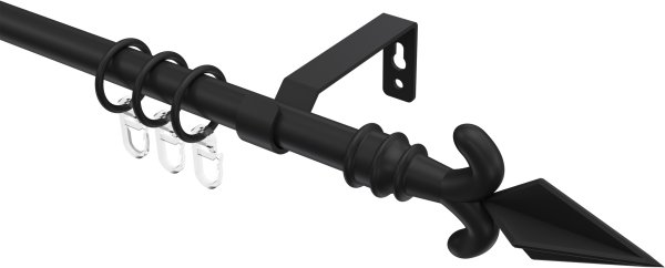 Gardinenstange Metall 16 mm Ø OLYMP - Matteo Schwarz 100 cm