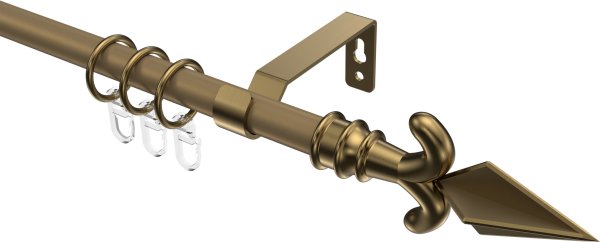 Gardinenstange Metall 16 mm Ø OLYMP - Matteo Gold matt / Messing Antik 100 cm