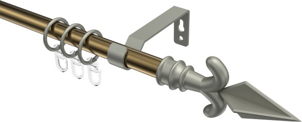 Gardinenstange Metall 16 mm Ø OLYMP - Matteo Messing Antik / Chrom matt 100 cm