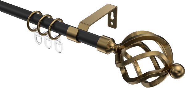 Gardinenstange Metall 16 mm Ø OLYMP - Paolo Schwarz / Messing Antik 100 cm