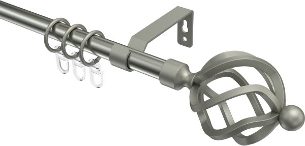 Gardinenstange Metall 16 mm Ø OLYMP - Paolo Edelstahl-Optik / Chrom matt 100 cm