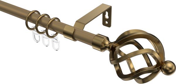 Gardinenstange Metall 16 mm Ø OLYMP - Paolo Gold matt / Messing Antik 100 cm