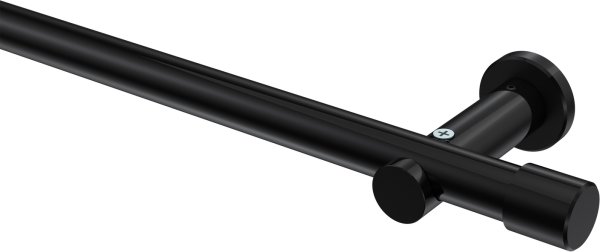 Gardinenstange Metall 20 mm Ø PLATON - Santo Schwarz (ohne Ringe) 100 cm