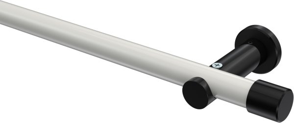 Gardinenstange Metall 20 mm Ø PLATON - Santo Weiß / Schwarz (ohne Ringe) 100 cm