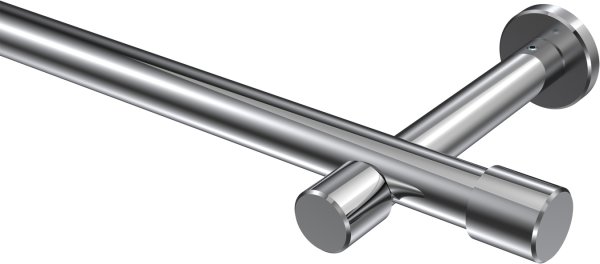 Gardinenstange Metall 20 mm Ø PRESTIGE - Santo Chrom (ohne Ringe) 100 cm