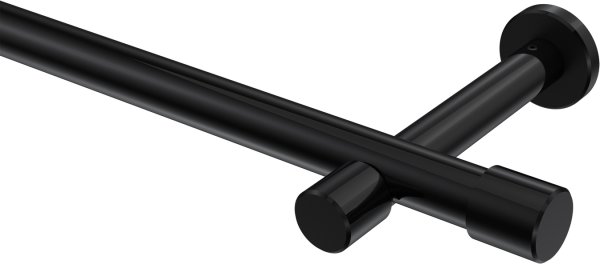 Gardinenstange Metall 20 mm Ø PRESTIGE - Santo Schwarz (ohne Ringe) 100 cm