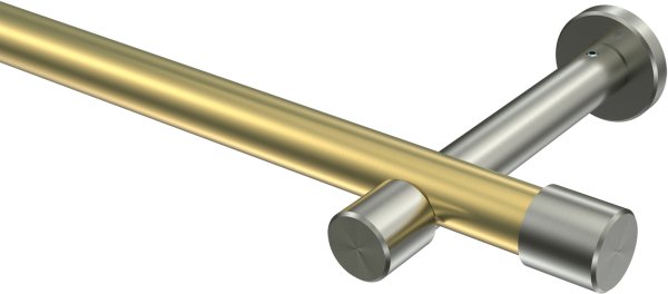 Gardinenstange Messing-Optik / Edelstahl-Optik 20 mm Ø PRESTIGE - Santo (ohne Ringe) 100 cm