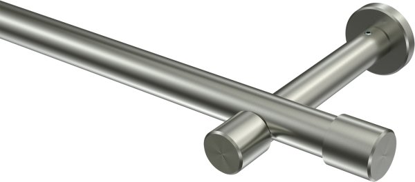 Gardinenstange Edelstahl-Optik 20 mm Ø PRESTIGE - Santo (ohne Ringe) 100 cm