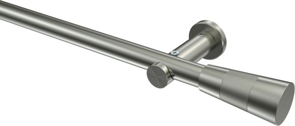 Gardinenstange Edelstahl-Optik 20 mm Ø PLATON - Tanara (ohne Ringe) 100 cm