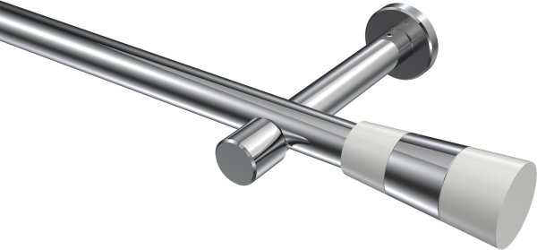 Gardinenstange Metall 20 mm Ø PRESTIGE - Tanara Chrom (ohne Ringe) 100 cm