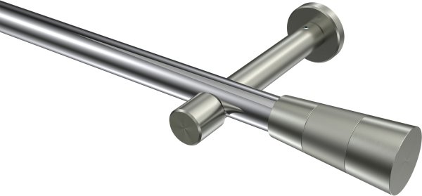 Gardinenstange Metall 20 mm Ø PRESTIGE - Tanara Chrom / Edelstahl-Optik (ohne Ringe) 100 cm