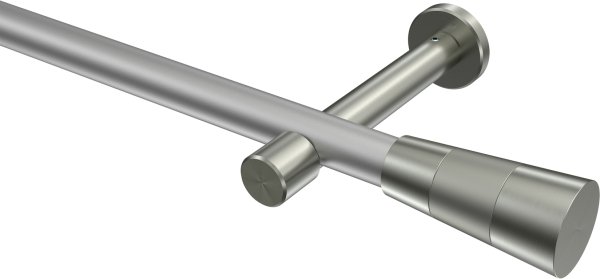 Gardinenstange Metall 20 mm Ø PRESTIGE - Tanara Silbergrau / Edelstahl-Optik (ohne Ringe) 100 cm