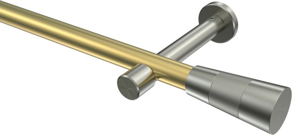 Gardinenstange Messing-Optik / Edelstahl-Optik 20 mm Ø PRESTIGE - Tanara (ohne Ringe) 100 cm
