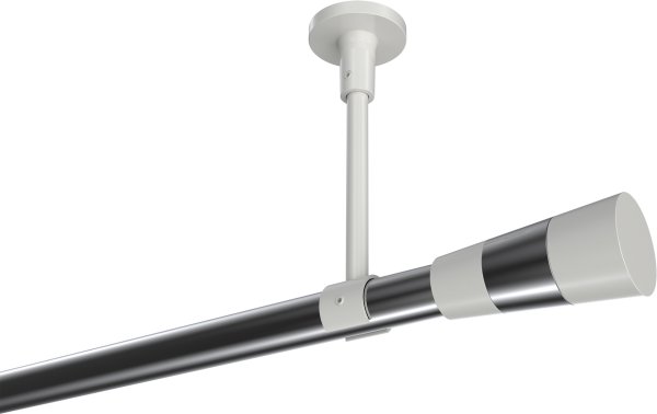 Gardinenstange Metall 20 mm Ø SONETTE - Tanara Chrom / Weiß (ohne Ringe) 100 cm