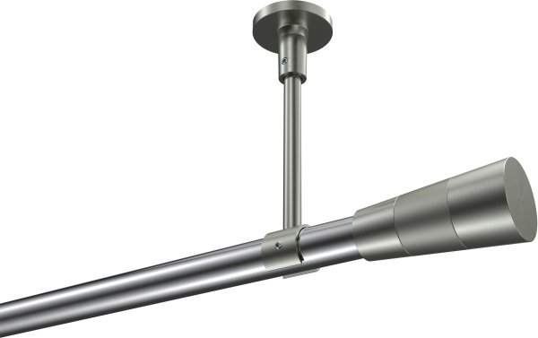 Gardinenstange Metall 20 mm Ø SONETTE - Tanara Chrom / Edelstahl-Optik (ohne Ringe) 100 cm