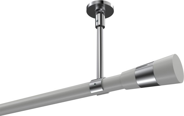 Gardinenstange Metall 20 mm Ø SONETTE - Tanara Weiß / Chrom (ohne Ringe) 100 cm