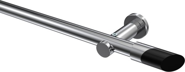 Gardinenstange Metall 20 mm Ø PLATON - Verano Chrom (ohne Ringe) 100 cm