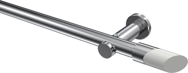 Gardinenstange Metall 20 mm Ø PLATON - Verano Chrom (ohne Ringe) 100 cm