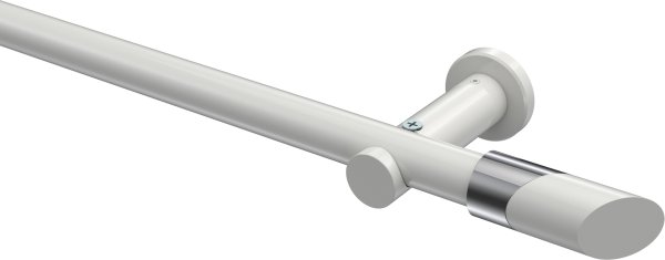 Gardinenstange Metall 20 mm Ø PLATON - Verano Weiß (ohne Ringe) 100 cm