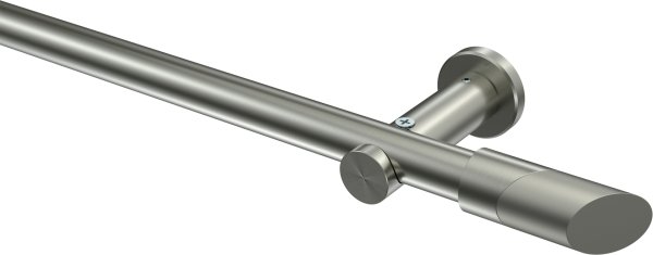 Gardinenstange Edelstahl-Optik 20 mm Ø PLATON - Verano (ohne Ringe) 100 cm