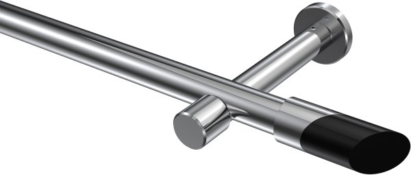 Gardinenstange Metall 20 mm Ø PRESTIGE - Verano Chrom (ohne Ringe) 100 cm