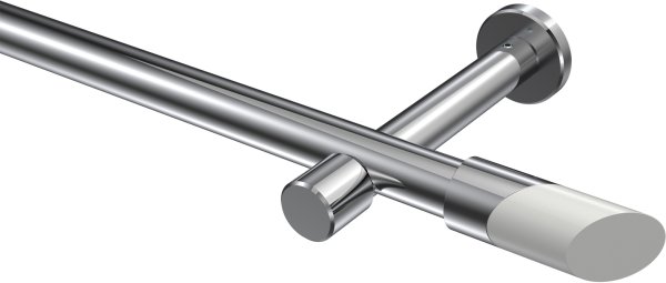 Gardinenstange Metall 20 mm Ø PRESTIGE - Verano Chrom (ohne Ringe) 100 cm