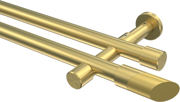 Gardinenstange Messing-Optik 20 mm Ø 2-läufig PRESTIGE - Verano (ohne Ringe) 100 cm