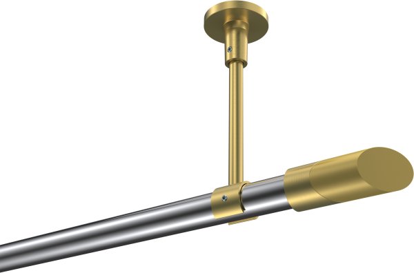 Gardinenstange Metall 20 mm Ø SONETTE - Verano Chrom / Messing-Optik (ohne Ringe) 100 cm