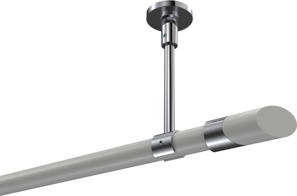 Gardinenstange Metall 20 mm Ø SONETTE - Verano Weiß / Chrom (ohne Ringe) 100 cm