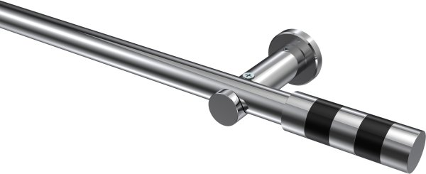 Gardinenstange Metall 20 mm Ø PLATON - Mavell Chrom (ohne Ringe) 100 cm