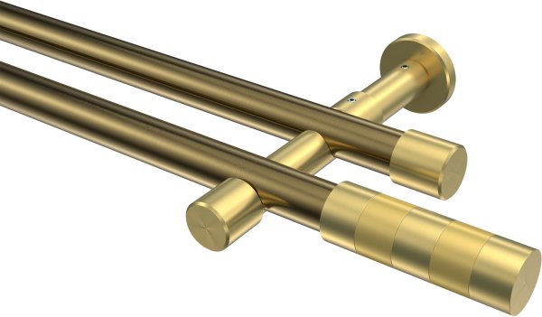 Gardinenstange Metall 20 mm Ø 2-läufig PRESTIGE - Mavell Messing Antik / Messing-Optik (ohne Ringe) 100 cm