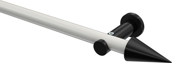 Gardinenstange Metall 20 mm Ø PLATON - Savio Weiß / Schwarz (ohne Ringe) 100 cm
