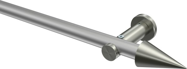 Gardinenstange Metall 20 mm Ø PLATON - Savio Silbergrau / Edelstahl-Optik (ohne Ringe) 100 cm