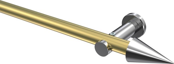 Gardinenstange Metall 20 mm Ø PLATON - Savio Messing-Optik / Chrom (ohne Ringe) 100 cm