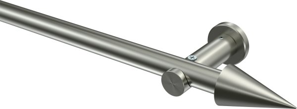 Gardinenstange Edelstahl-Optik 20 mm Ø PLATON - Savio (ohne Ringe) 100 cm