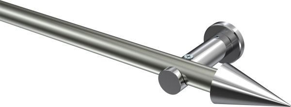 Gardinenstange Metall 20 mm Ø PLATON - Savio Edelstahl-Optik / Chrom (ohne Ringe) 100 cm