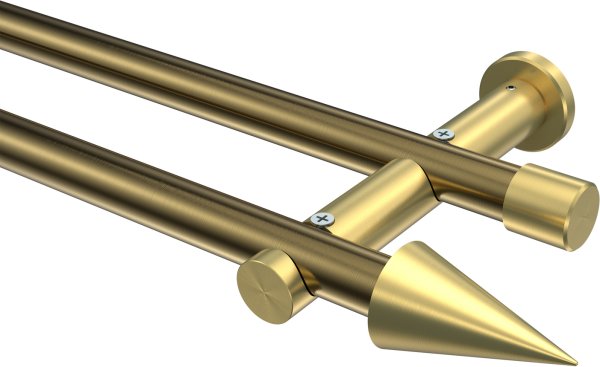 Gardinenstange Metall 20 mm Ø 2-läufig PLATON - Savio Messing Antik / Messing-Optik (ohne Ringe) 100 cm