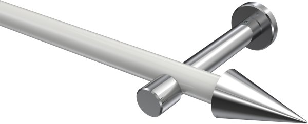 Gardinenstange Metall 20 mm Ø PRESTIGE - Savio Weiß / Chrom (ohne Ringe) 100 cm