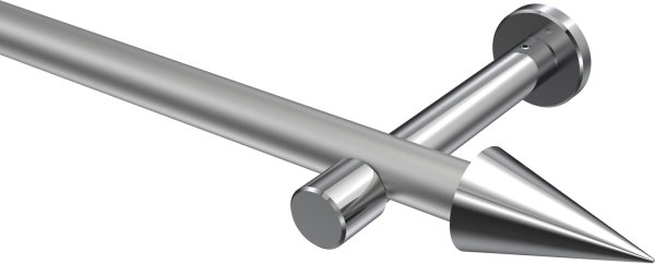 Gardinenstange Metall 20 mm Ø PRESTIGE - Savio Silbergrau / Chrom (ohne Ringe) 100 cm
