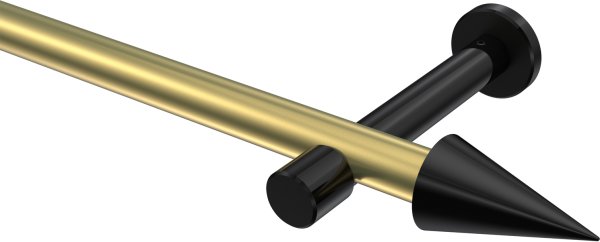 Gardinenstange Metall 20 mm Ø PRESTIGE - Savio Messing-Optik / Schwarz (ohne Ringe) 100 cm