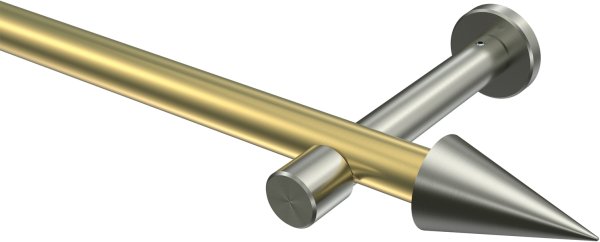 Gardinenstange Messing-Optik / Edelstahl-Optik 20 mm Ø PRESTIGE - Savio (ohne Ringe) 100 cm